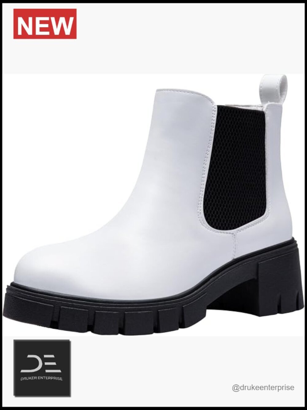 Women's 936 Chelsea Ankle Boots Platform Lug Sole Elastic Slip on Booties